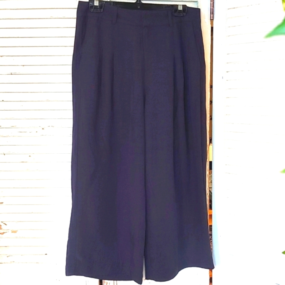 Nisse Navy Cropped Wide Leg Trouser Size 6